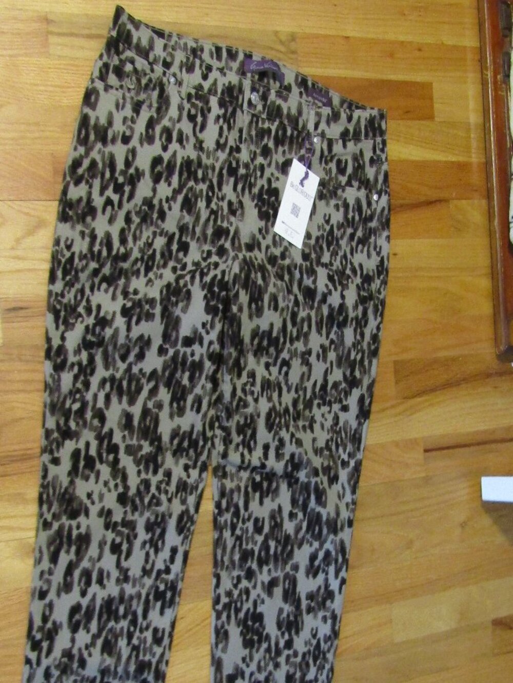 Gloria Vanderbilt AMANDA SLIMMING JEANS Brown Leopard Print NWT 18W Plus Size